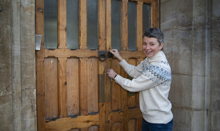 Kirstie with keys to the Guild House